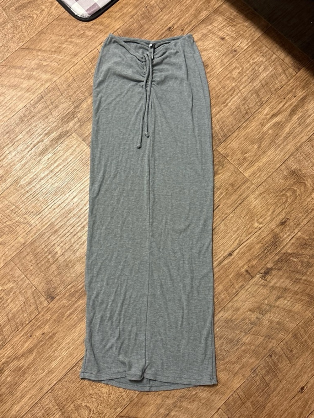 SKIMS Gray Drawstring Maxi Skirt